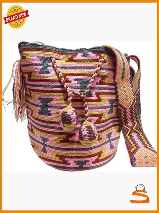 Handbags - Handwoven Wayuu Crochet Tote Bag Mochila Beach Bag